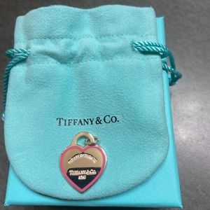 Sterling silver pink bordered charm